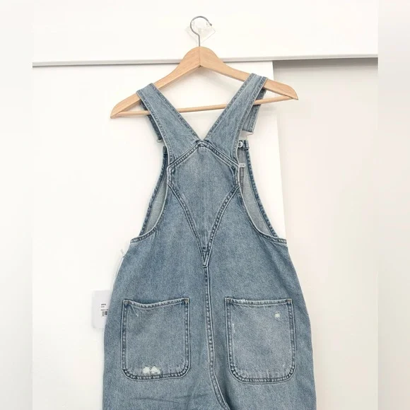 NWT Pistola Women's Blue Distressed Denim Arden Overalls Size XXS